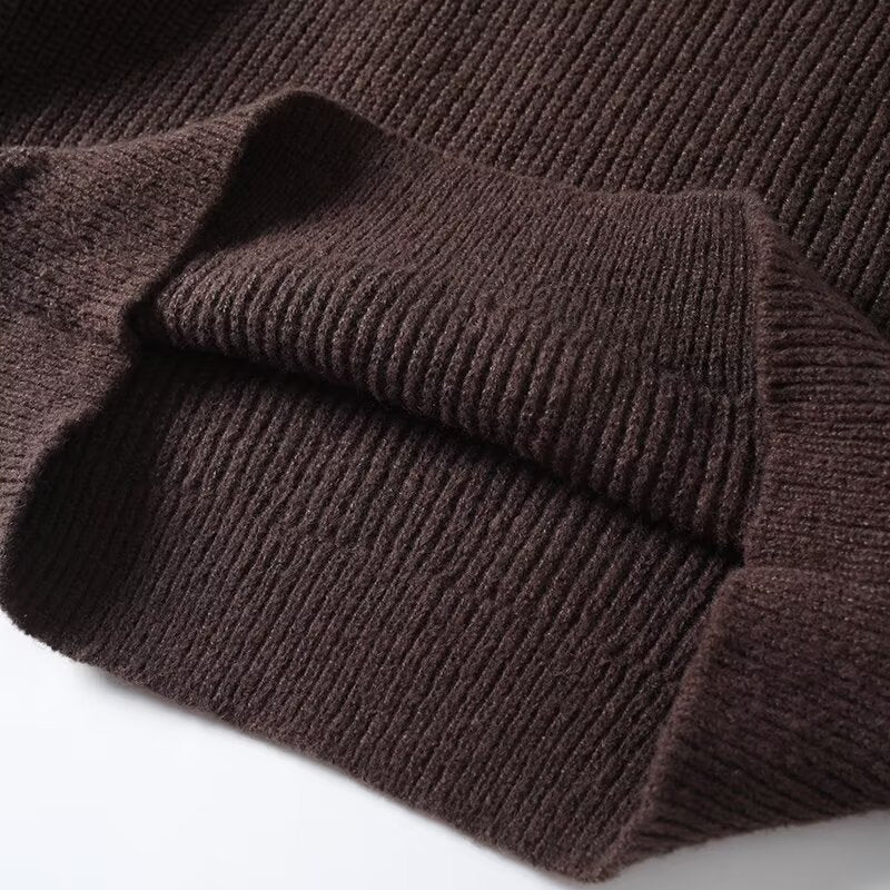 Women's casual high necked long sleeved knitted sweater