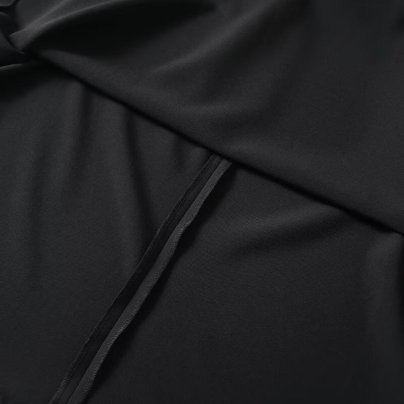 Women's black elastic waist casual flared skirt