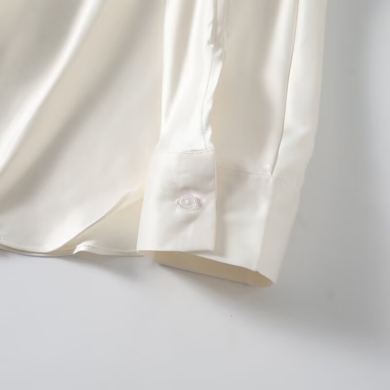 Women's casual satin texture bat sleeve shirt