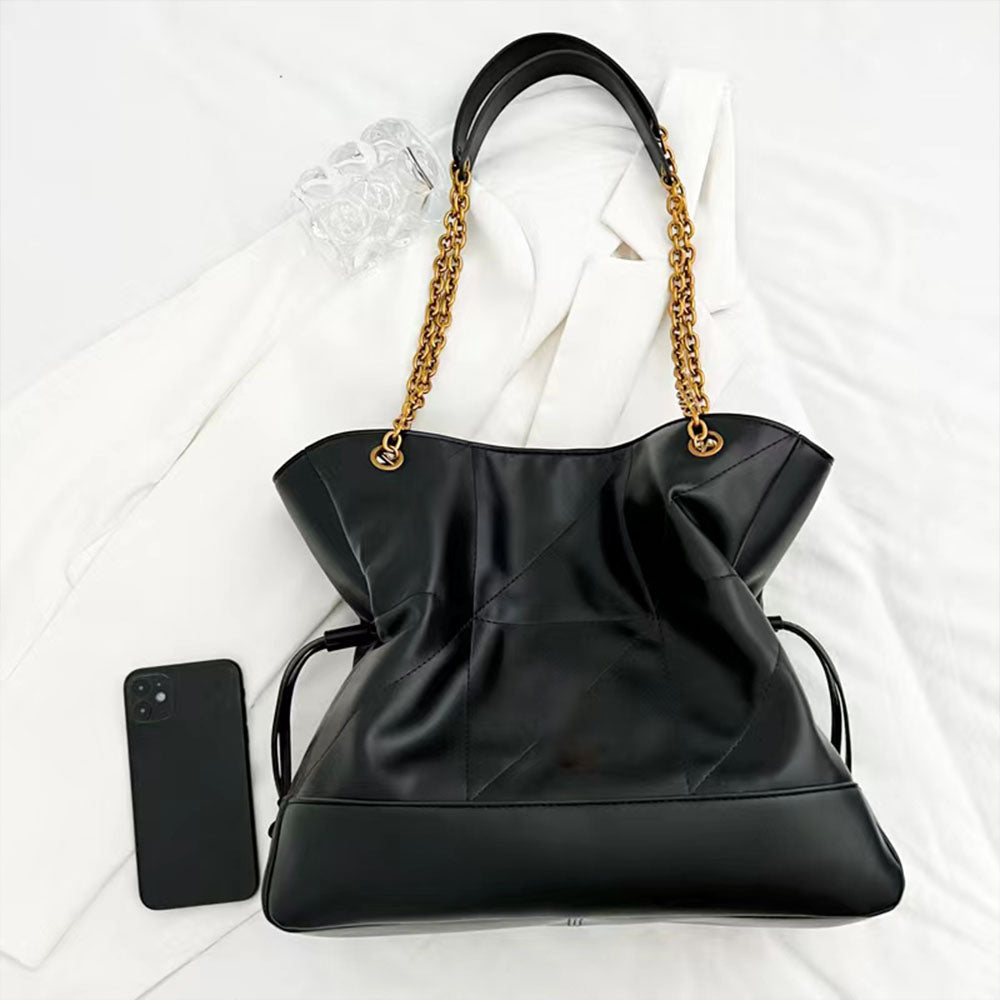 #268 Women's New Temperament Joker Large Capacity Drawstring Chain Handbag Shoulder Bag