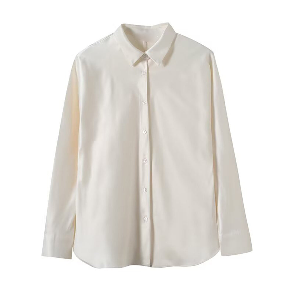 Women's casual satin texture bat sleeve shirt